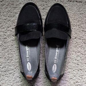 Dr. Scholl's Black Women's Slip-On Loafers with Patent Band